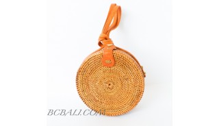 Round Circle Ata Rattan Handbag full handmade classic